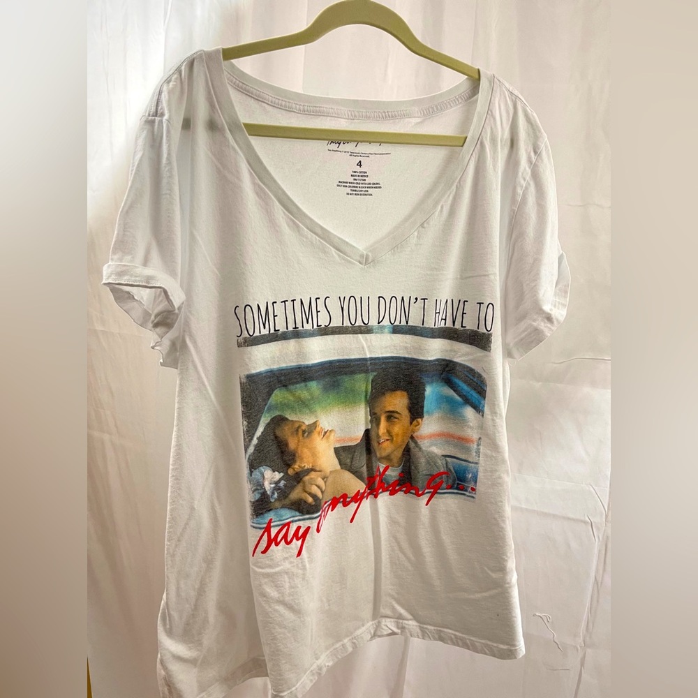 White 'Say Anything' Graphic Tee